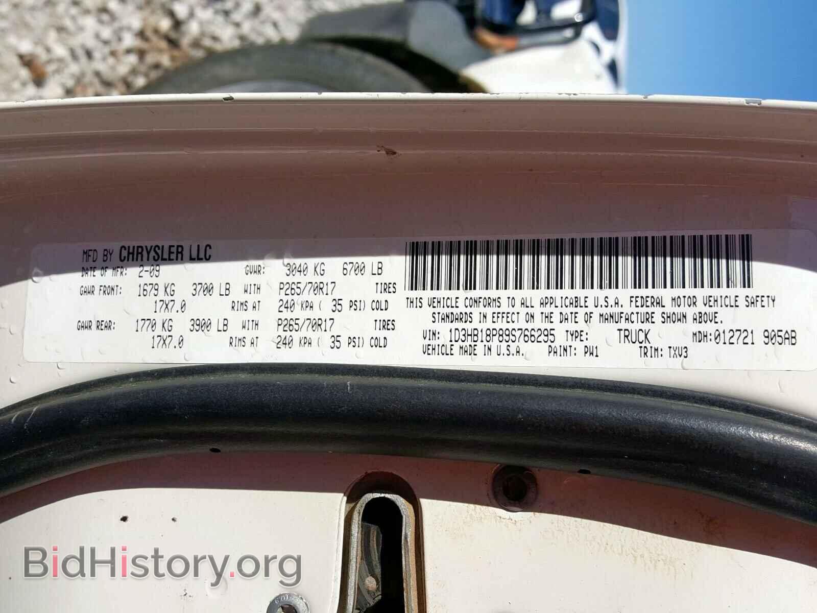 2009 DODGE RAM 1500 - VIN: 1D3HB18P89S766295 - Фото 10