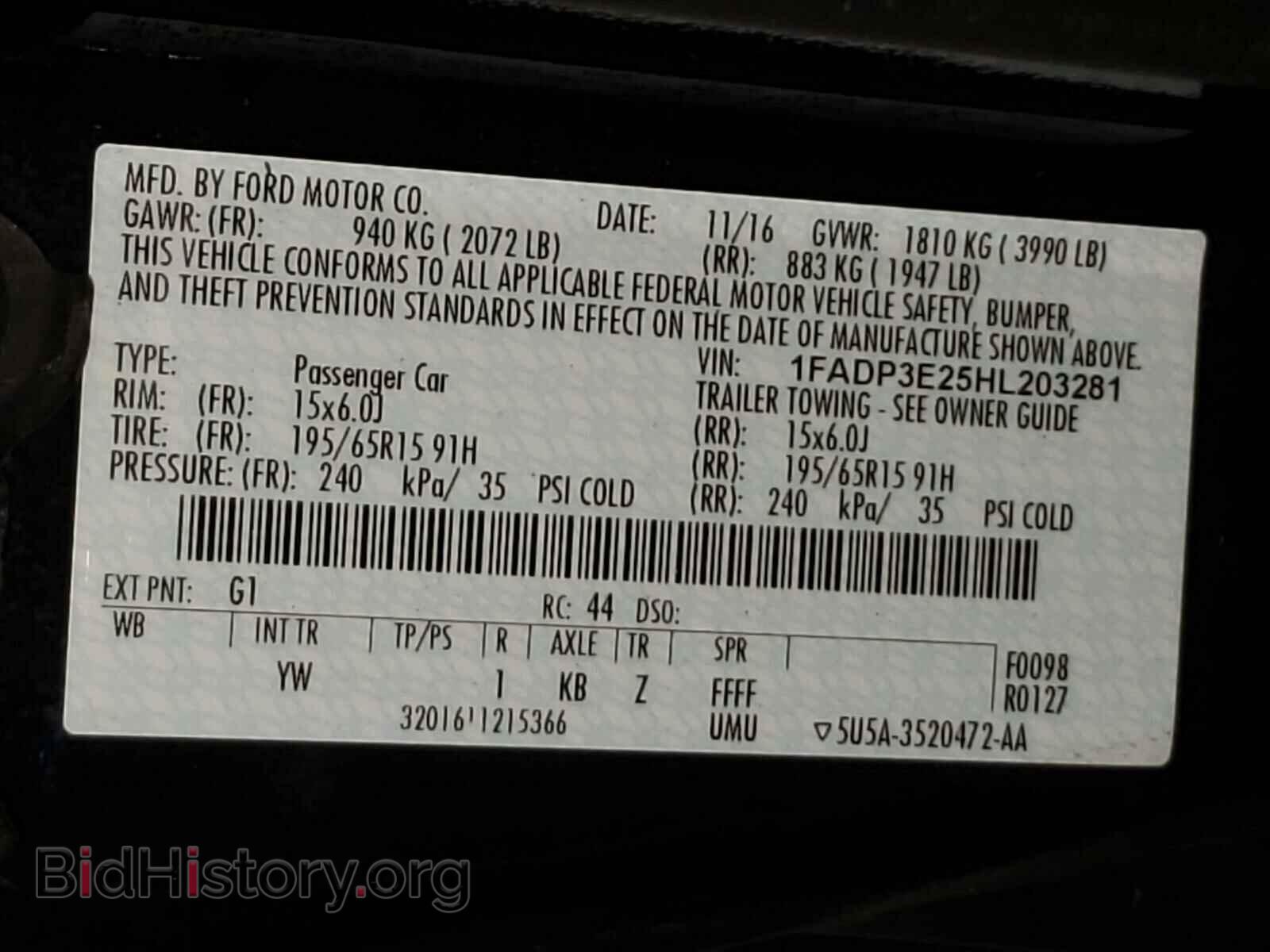 2017 FORD FOCUS - VIN: 1FADP3E25HL203281 - Фото 10