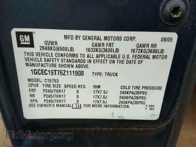 2006 CHEVROLET SILVERADO - VIN: 1GCEC19T76Z111908 - Фото 10