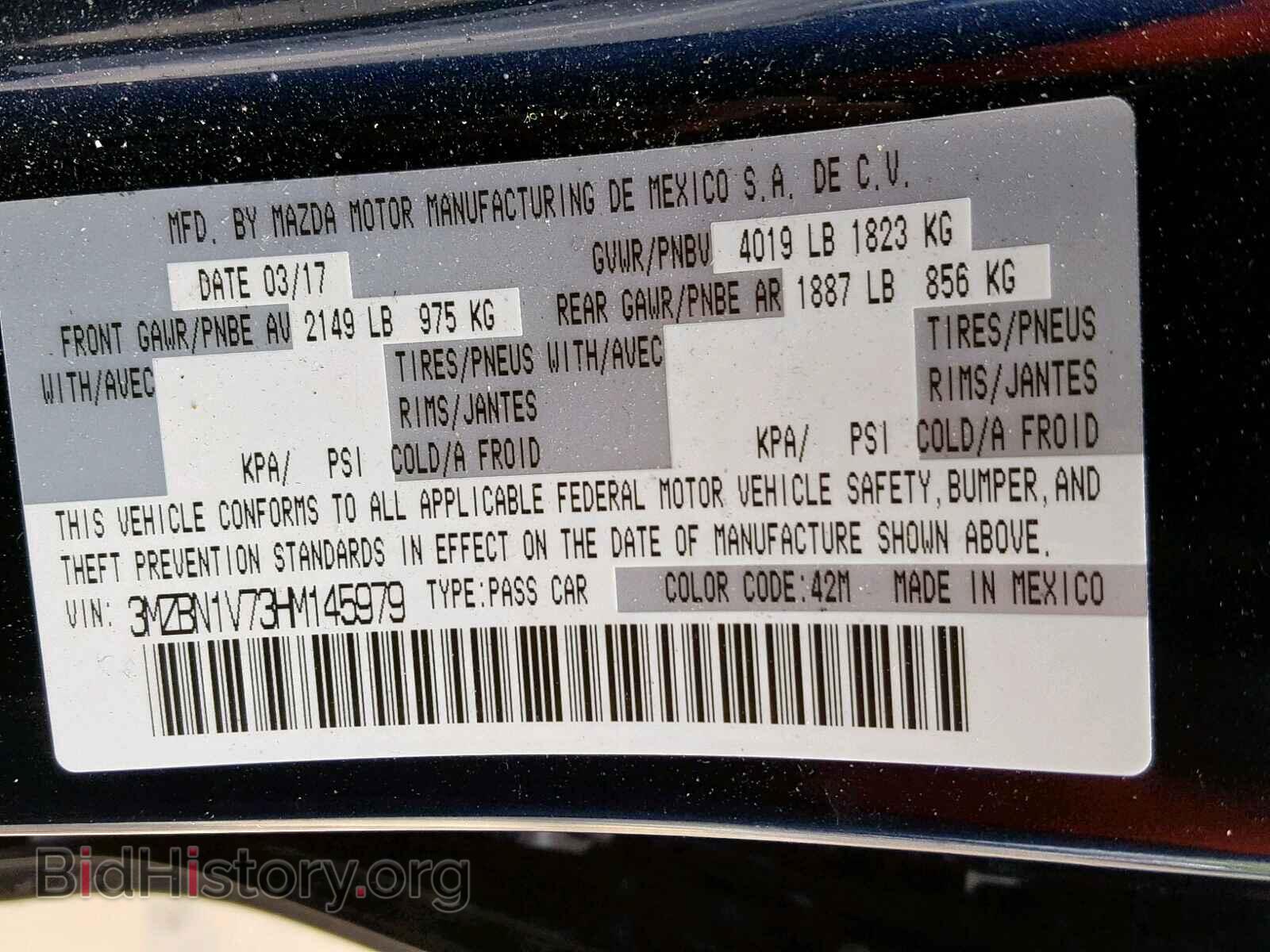 2017 MAZDA 3 - VIN: 3MZBN1V73HM145979 - Фото 10