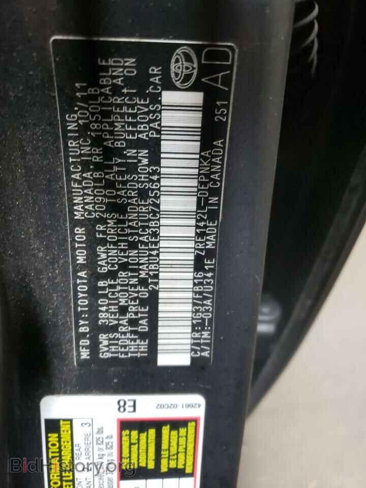 2011 TOYOTA COROLLA - VIN: 2T1BU4EE3BC725643 - Фото 12
