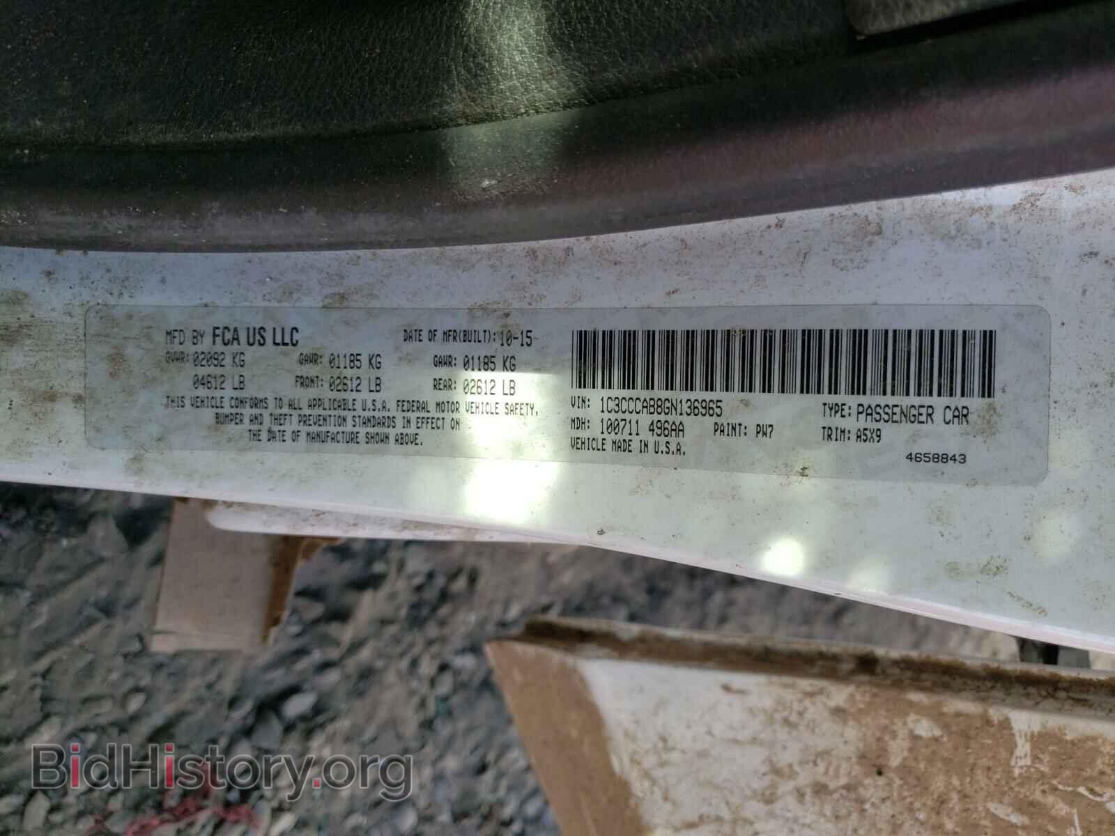 2016 CHRYSLER 200 - VIN: 1C3CCCAB8GN136965 - Фото 10
