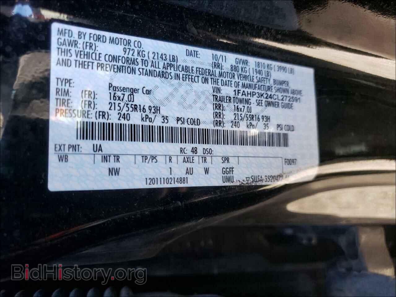 2012 FORD FOCUS - VIN: 1FAHP3K24CL272591 - Фото 10