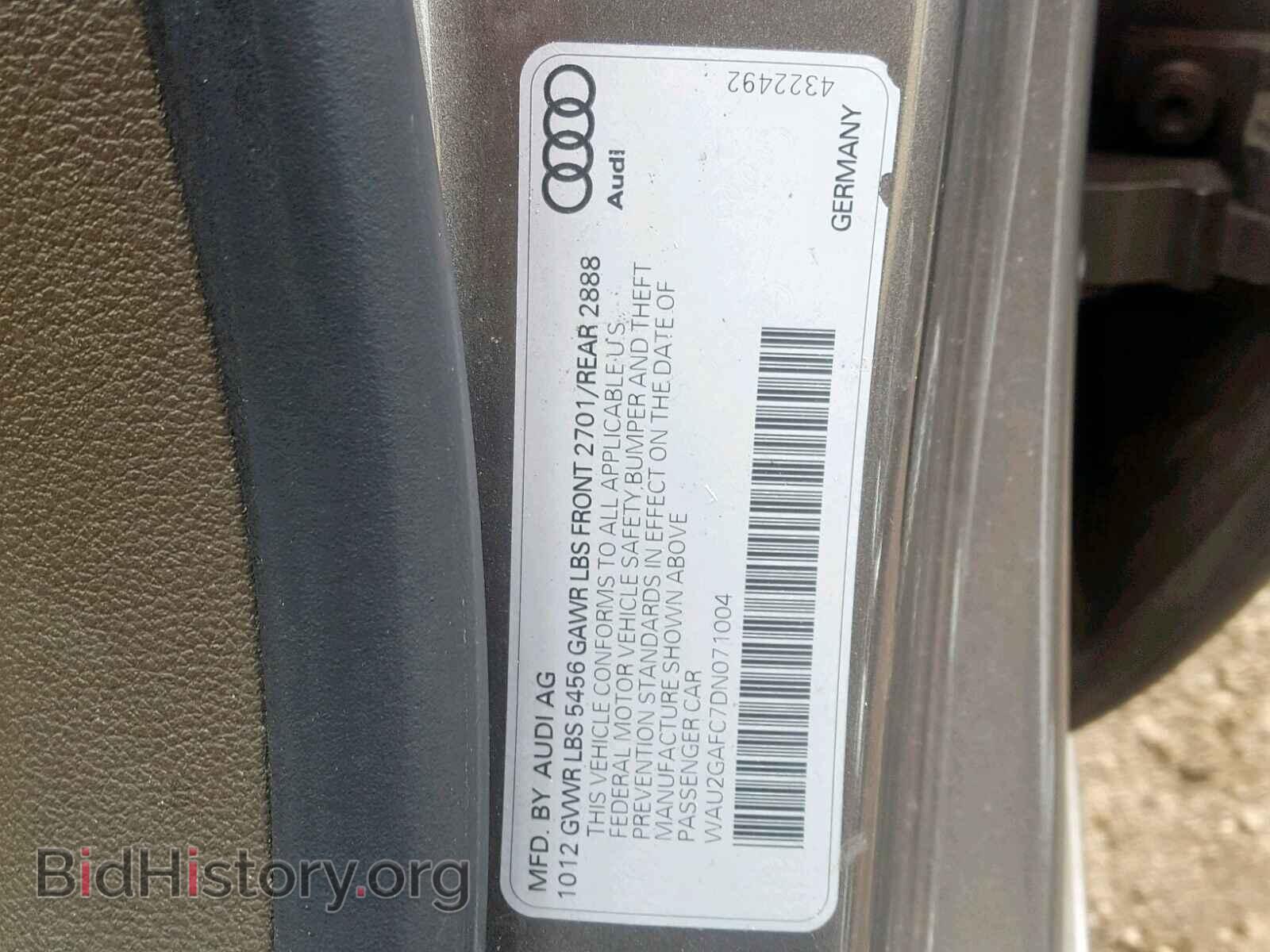 2013 AUDI A7 - VIN: WAU2GAFC7DN071004 - Фото 10