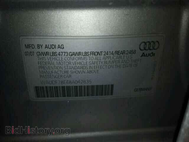 2008 AUDI A4 - VIN: WAUDF78E48A042635 - Фото 10