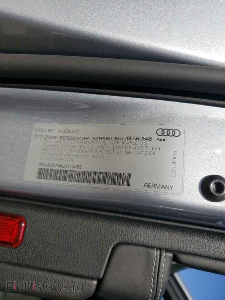 2018 AUDI S4/RS4 - VIN: WAUB4AF44JA113455 - Фото 10