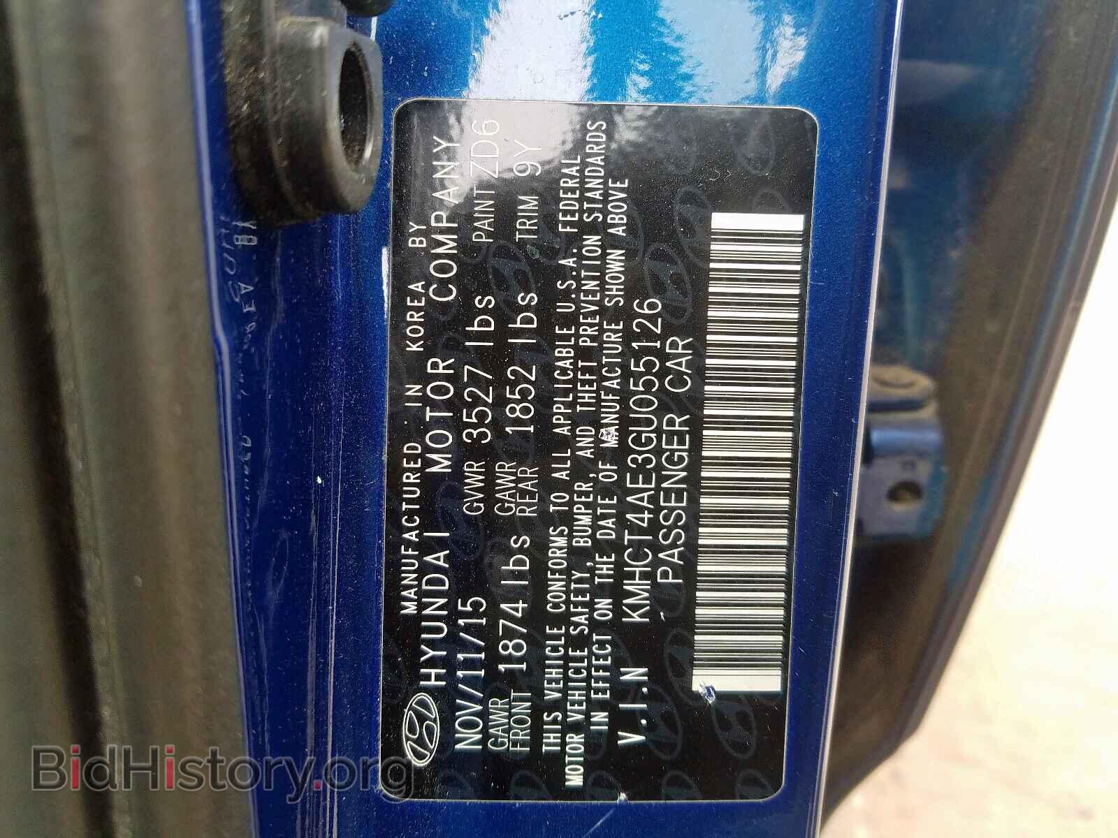 2016 HYUNDAI ACCENT - VIN: KMHCT4AE3GU055126 - Фото 10