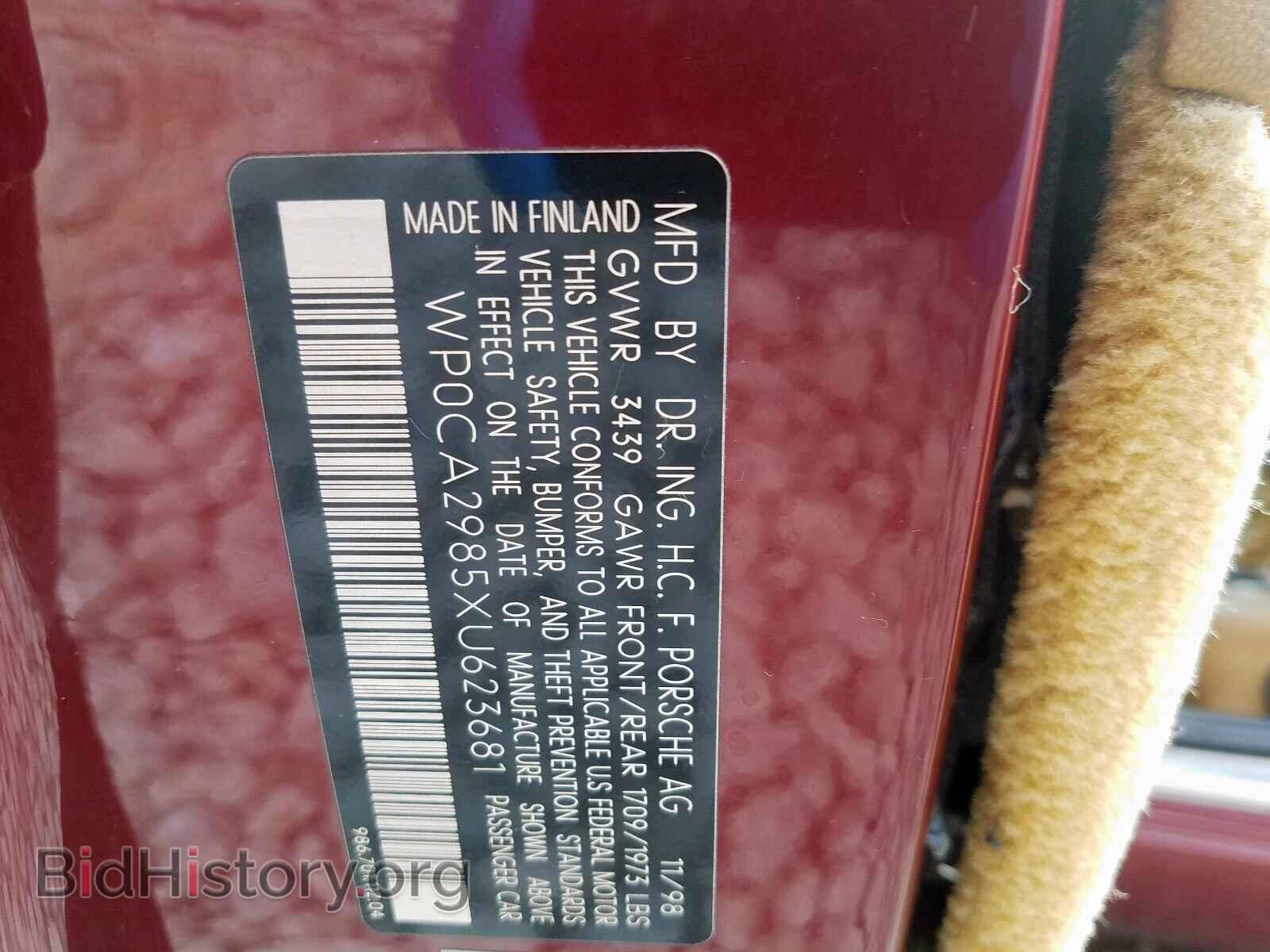 1999 PORSCHE BOXSTER - VIN: WP0CA2985XU623681 - Фото 10