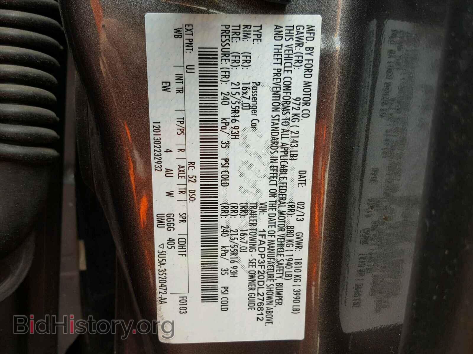 2013 FORD FOCUS - VIN: 1FADP3F20DL276812 - Фото 10
