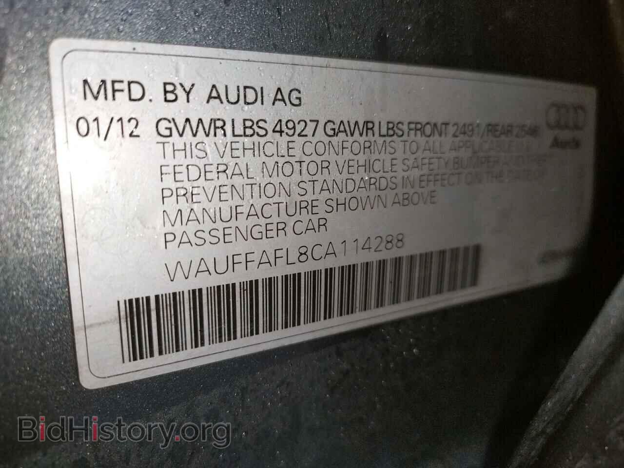 2012 AUDI A4 - VIN: WAUFFAFL8CA114288 - Фото 10