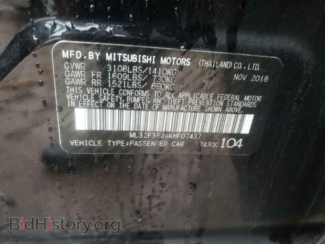 2019 MITSUBISHI MIRAGE - VIN: ML32F3FJ4KHF07437 - Фото 10