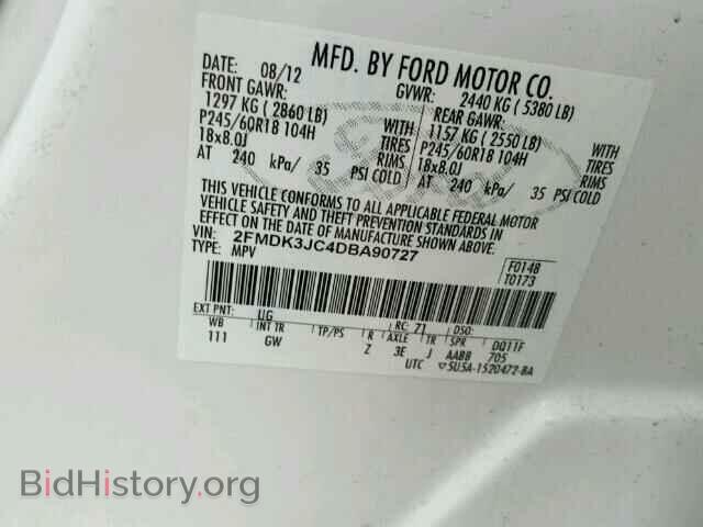 2013 FORD EDGE - VIN: 2FMDK3JC4DBA90727 - Photo 10