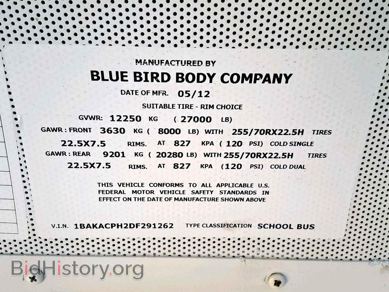 2013 BLUE BIRD ALL MODELS - VIN: 1BAKACPH2DF291262 - Фото 10