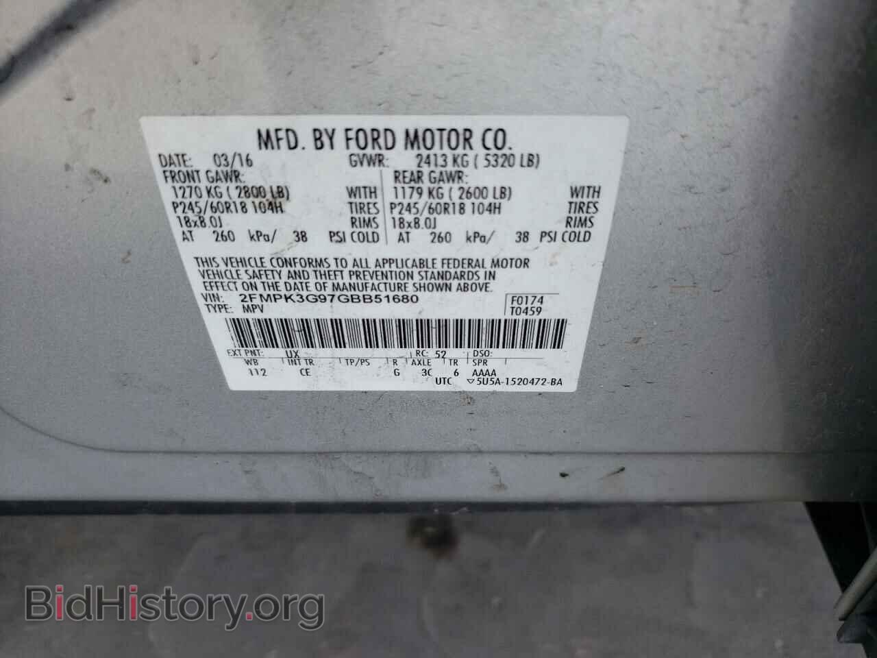 2016 FORD EDGE - VIN: 2FMPK3G97GBB51680 - Photo 10