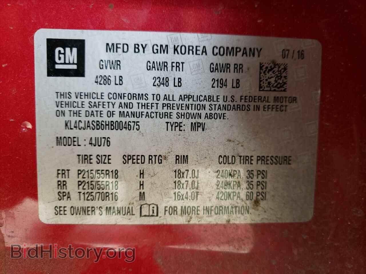 2017 BUICK ENCORE - VIN: KL4CJASB6HB004675 - Photo 10