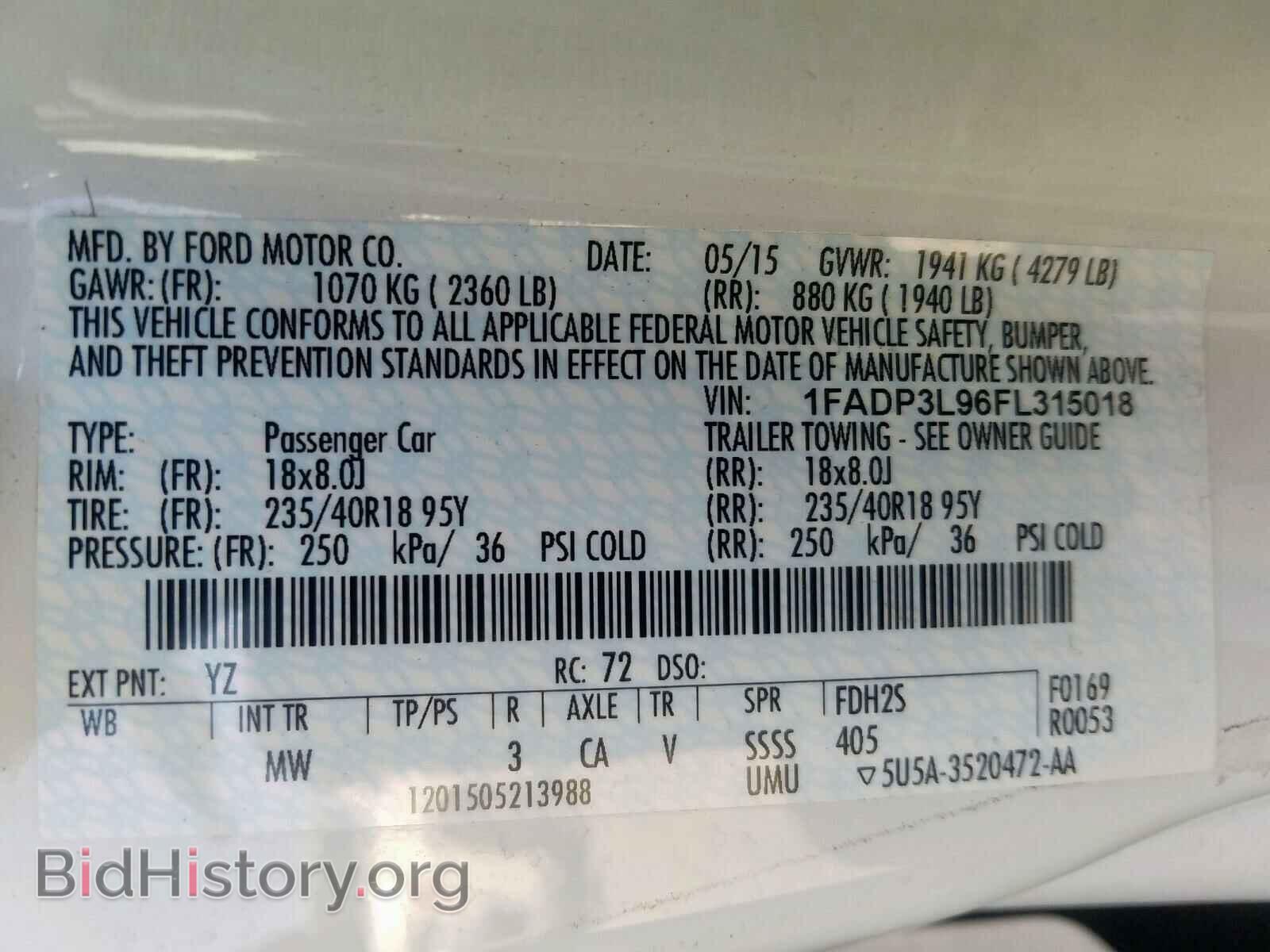 2015 FORD FOCUS - VIN: 1FADP3L96FL315018 - Photo 10
