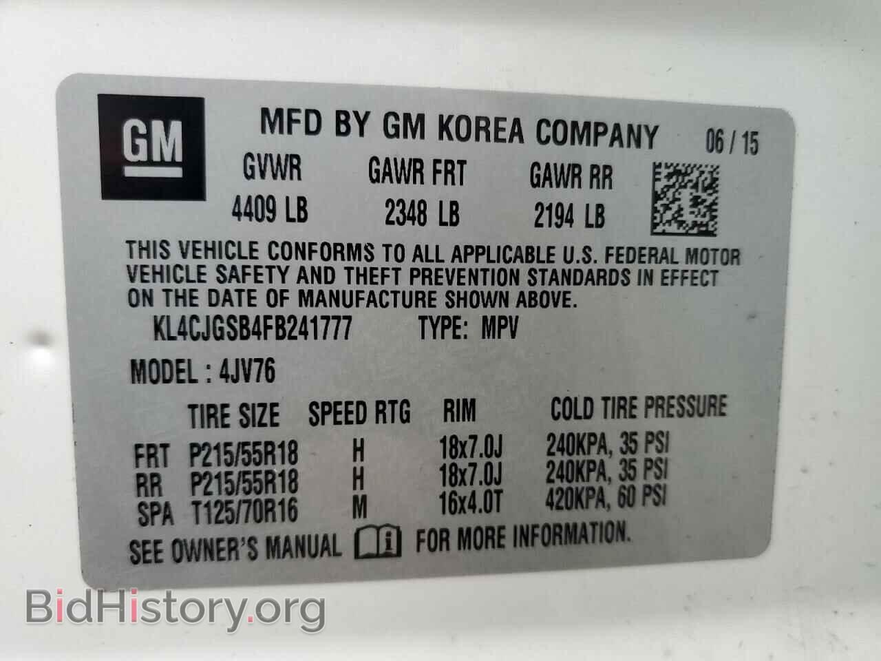 2015 BUICK ENCORE - VIN: KL4CJGSB4FB241777 - Photo 13