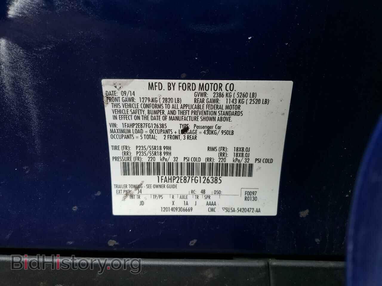 2015 FORD TAURUS - VIN: 1FAHP2E87FG126385 - Photo 13