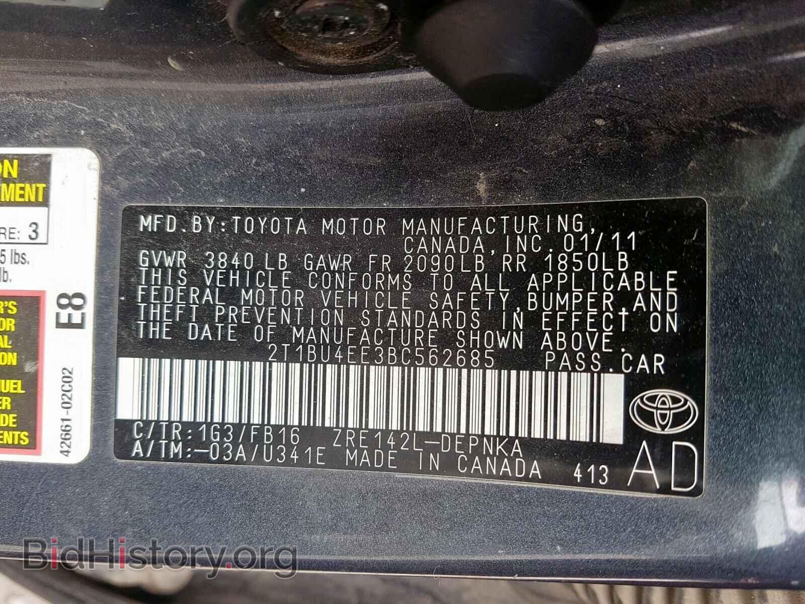 2011 TOYOTA COROLLA - VIN: 2T1BU4EE3BC562685 - Photo 10