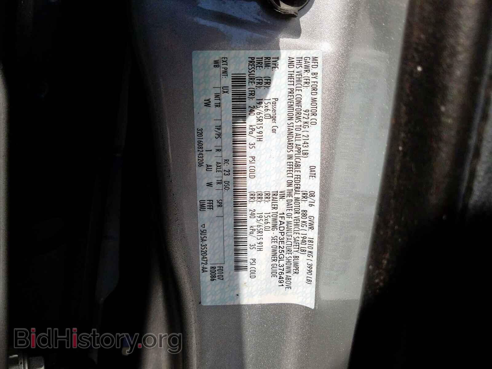 2016 FORD FOCUS - VIN: 1FADP3E25GL376491 - Photo 10