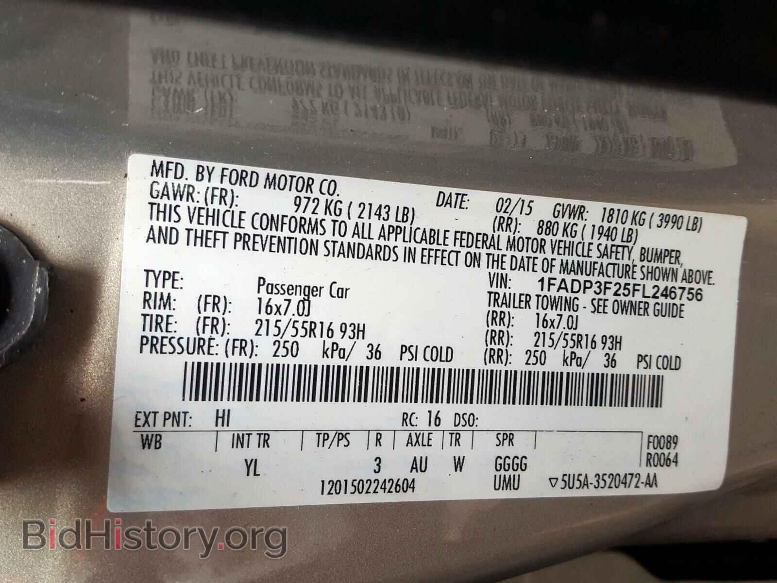 2015 FORD FOCUS - VIN: 1FADP3F25FL246756 - Фото 10
