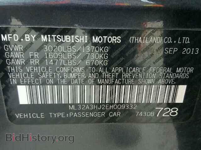 2014 MITSUBISHI MIRAGE - VIN: ML32A3HJ2EH009332 - Фото 10
