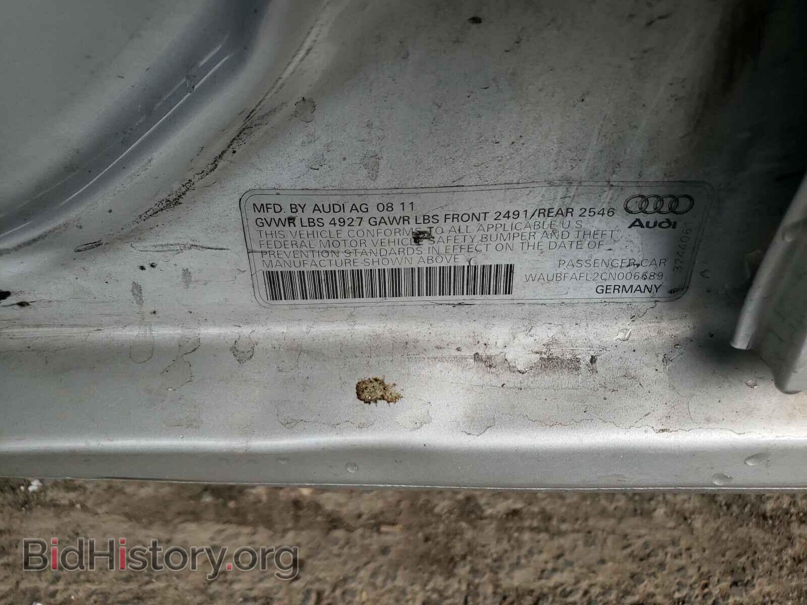 2012 AUDI A4 - VIN: WAUBFAFL2CN006689 - Фото 10