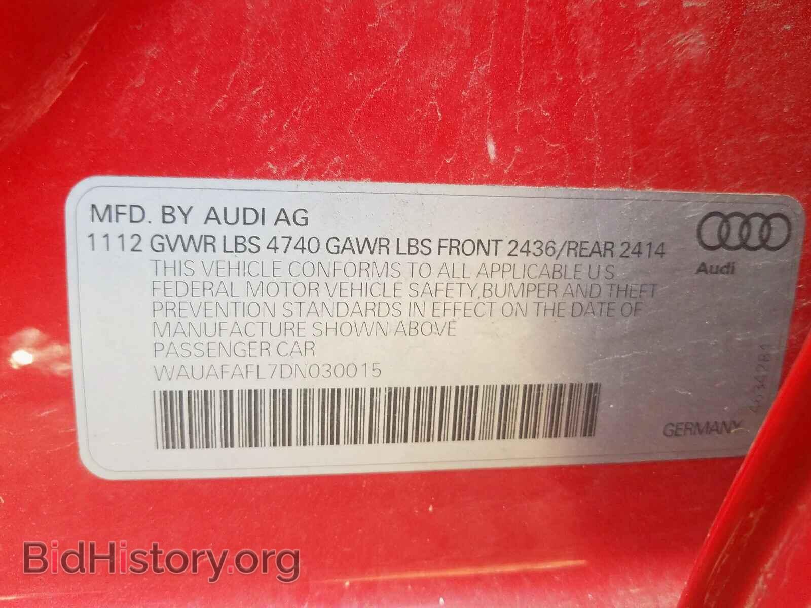 2013 AUDI A4 - VIN: WAUAFAFL7DN030015 - Фото 10