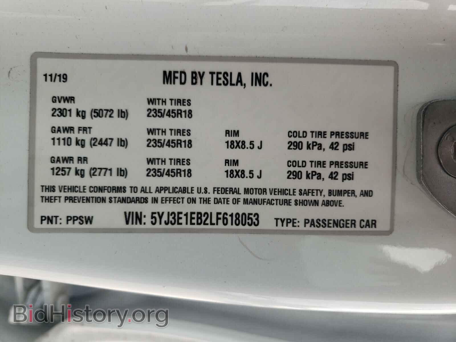 2020 TESLA MODEL 3 - VIN: 5YJ3E1EB2LF618053 - Photo 10