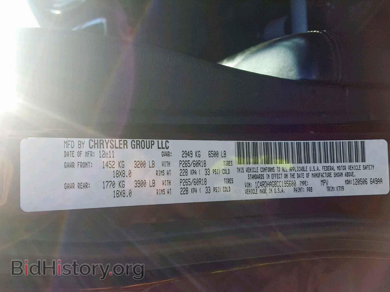 2012 DODGE DURANGO SX - VIN: 1C4RDHAG8CC195600 - Photo 10