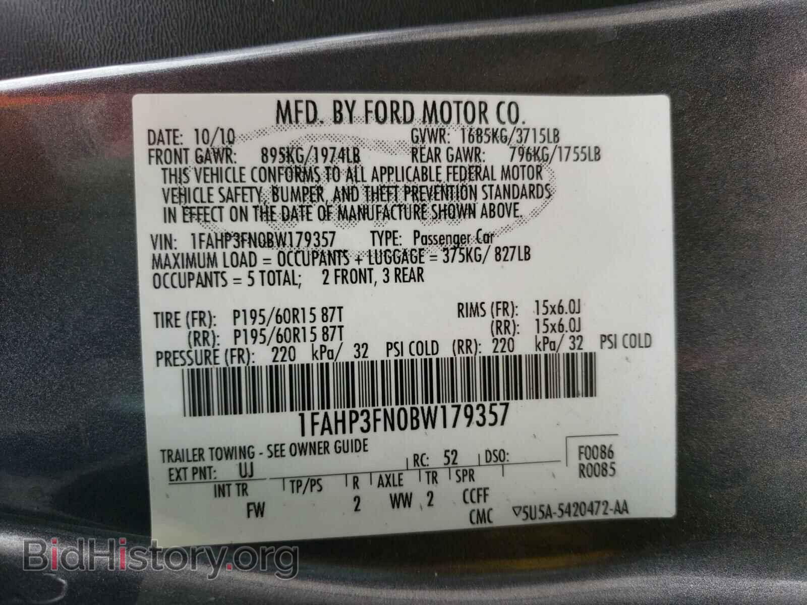 2011 FORD FOCUS - VIN: 1FAHP3FN0BW179357 - Photo 10