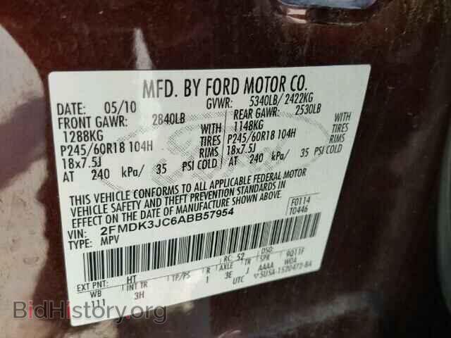 2010 FORD EDGE - VIN: 2FMDK3JC6ABB57954 - Фото 10