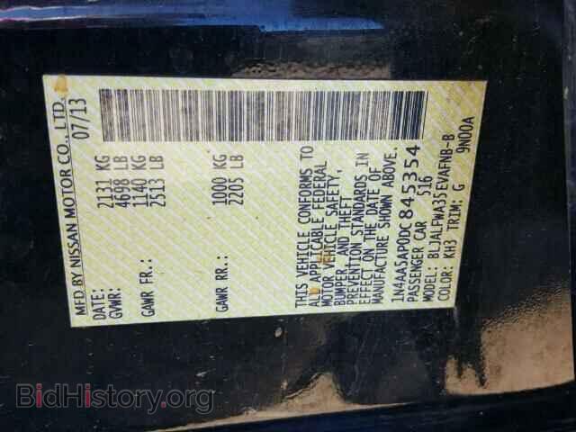 2013 NISSAN MAXIMA - VIN: 1N4AA5AP0DC845354 - Фото 10