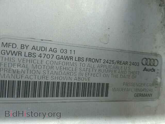 2011 AUDI A4 - VIN: WAUEFAFL1BN049240 - Фото 10