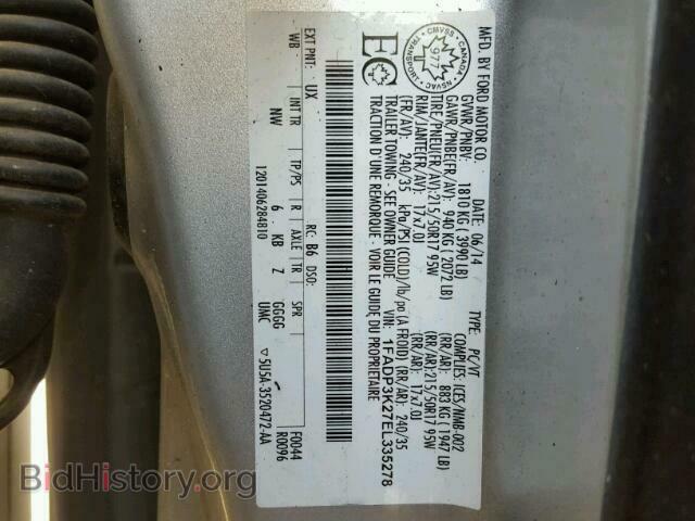 2014 FORD FOCUS - VIN: 1FADP3K27EL335278 - Фото 10
