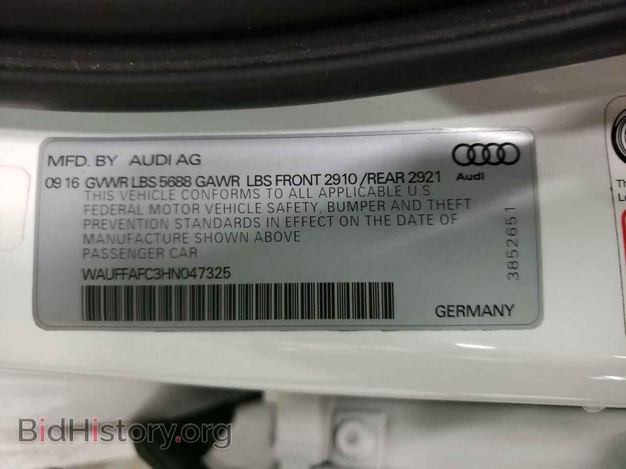 2017 AUDI S6/RS6 - VIN: WAUFFAFC3HN047325 - Фото 12
