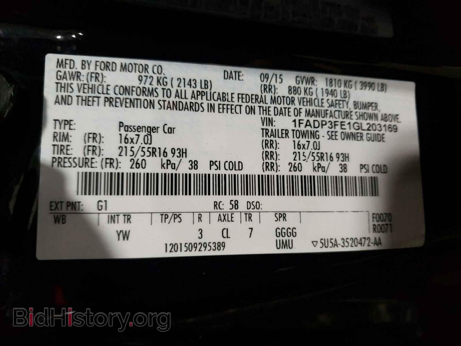 2016 FORD FOCUS - VIN: 1FADP3FE1GL203169 - Photo 10