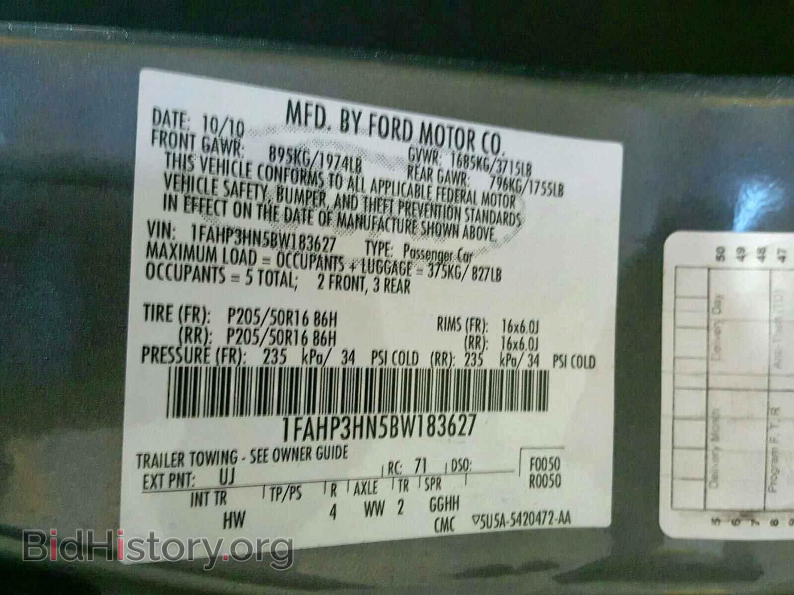 2011 FORD FOCUS - VIN: 1FAHP3HN5BW183627 - Фото 10