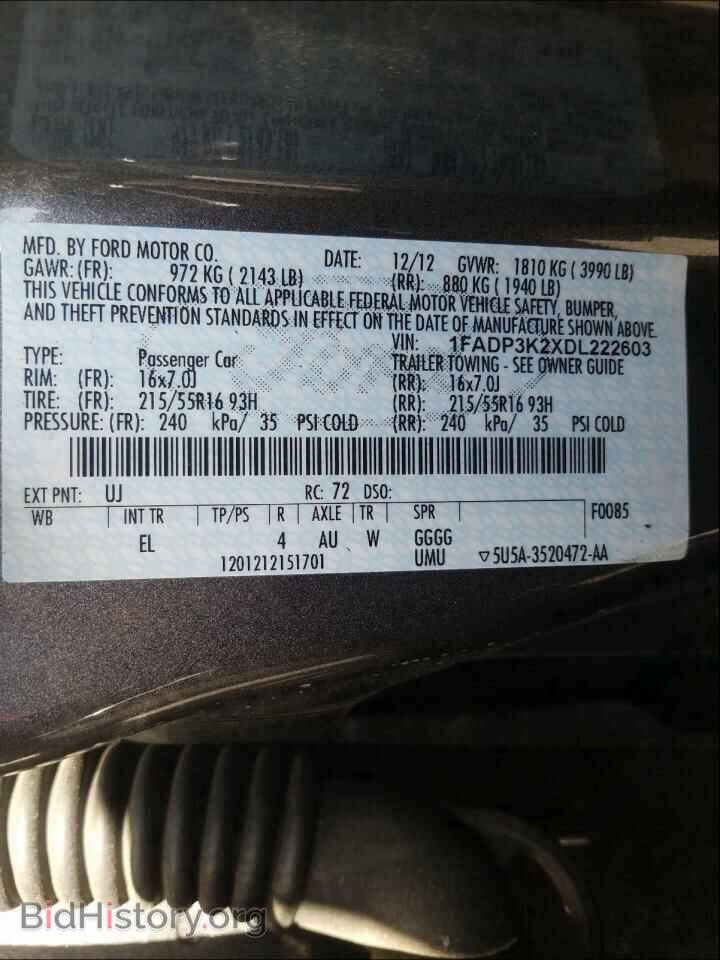2013 FORD FOCUS - VIN: 1FADP3K2XDL222603 - Фото 10