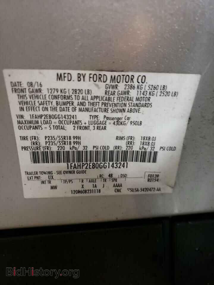 2016 FORD TAURUS - VIN: 1FAHP2E80GG143241 - Photo 13