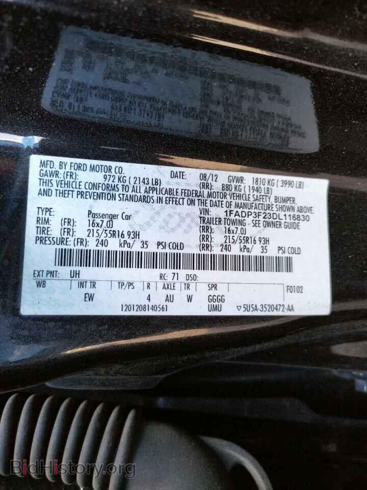 2013 FORD FOCUS - VIN: 1FADP3F23DL116830 - Фото 10