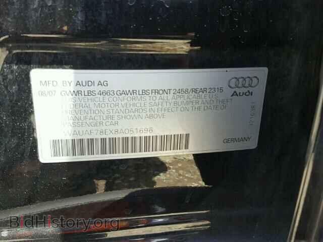 2008 AUDI A4 - VIN: WAUAF78EX8A051696 - Фото 10