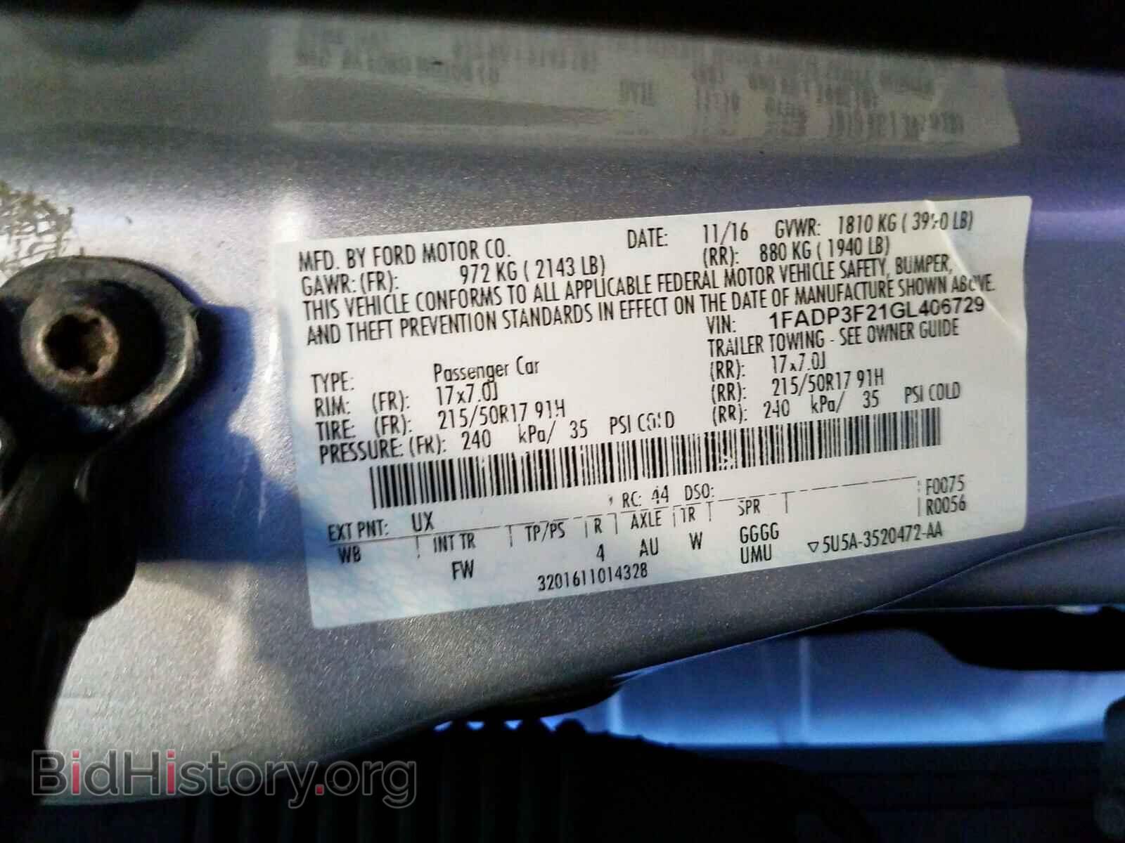 2016 FORD FOCUS - VIN: 1FADP3F21GL406729 - Photo 10