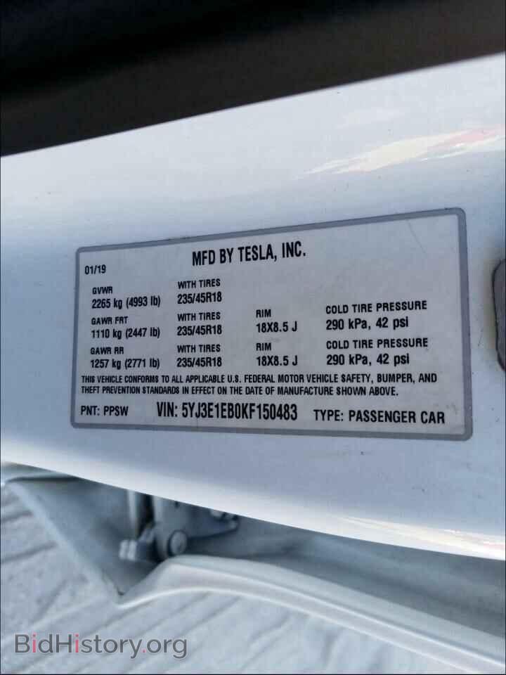 2019 TESLA MODEL 3 - VIN: 5YJ3E1EB0KF150483 - Photo 10