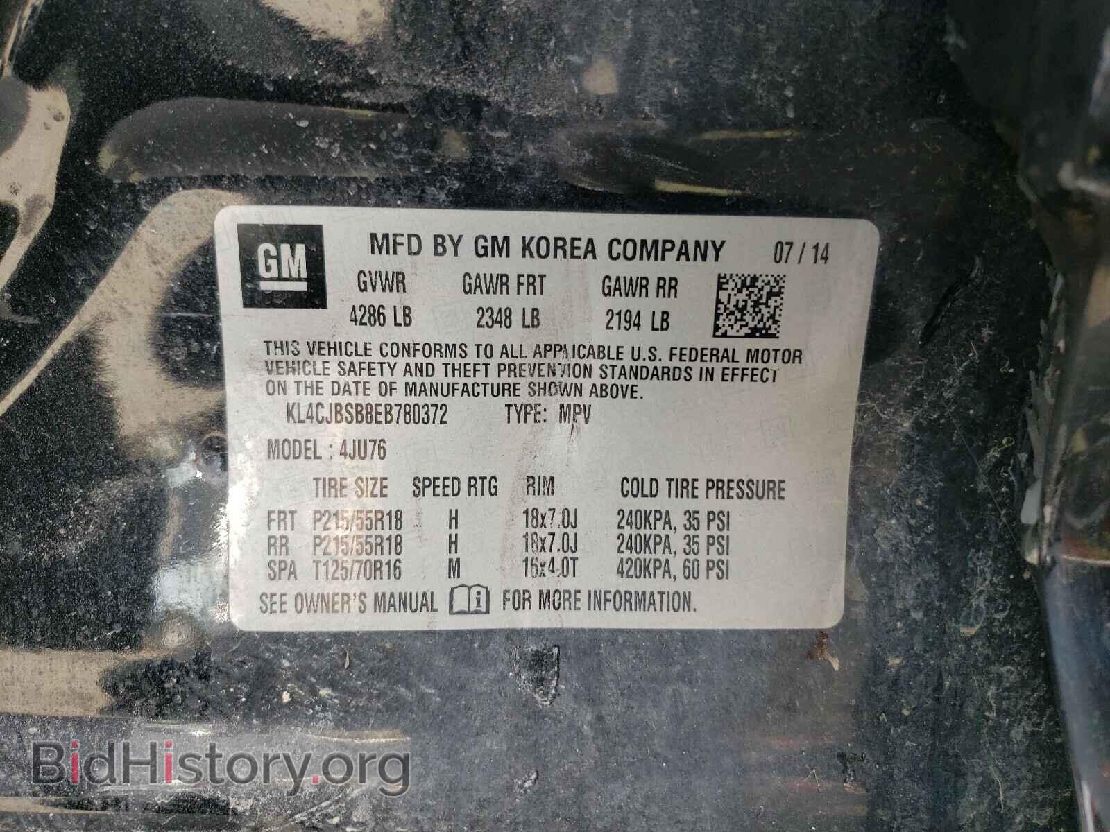 2014 BUICK ENCORE - VIN: KL4CJBSB8EB780372 - Photo 10