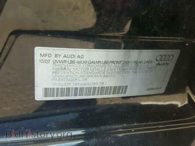 2008 AUDI A4 - VIN: WAUDF78E68A099791 - Фото 10