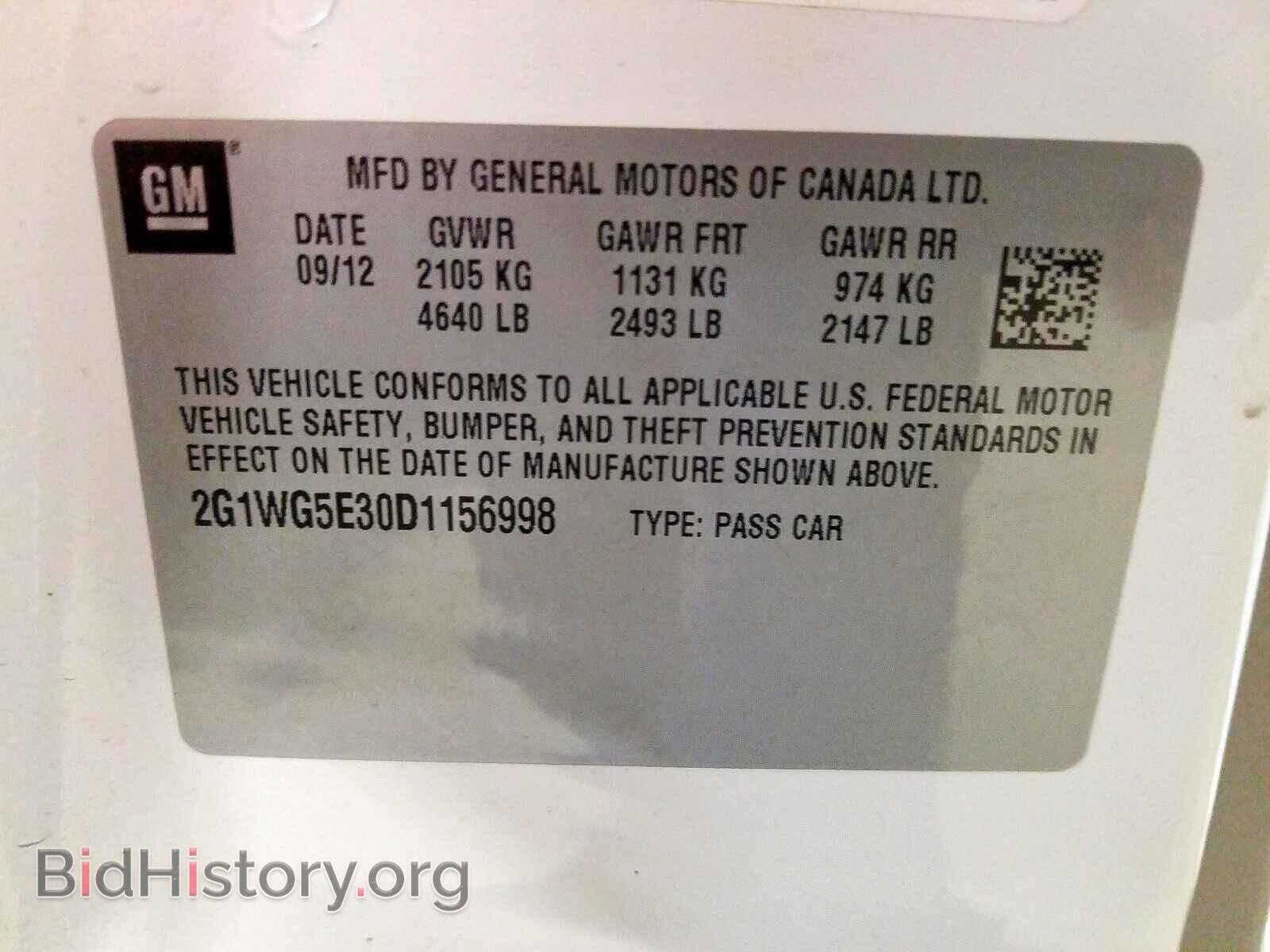 2013 CHEVROLET IMPALA - VIN: 2G1WG5E30D1156998 - Фото 10