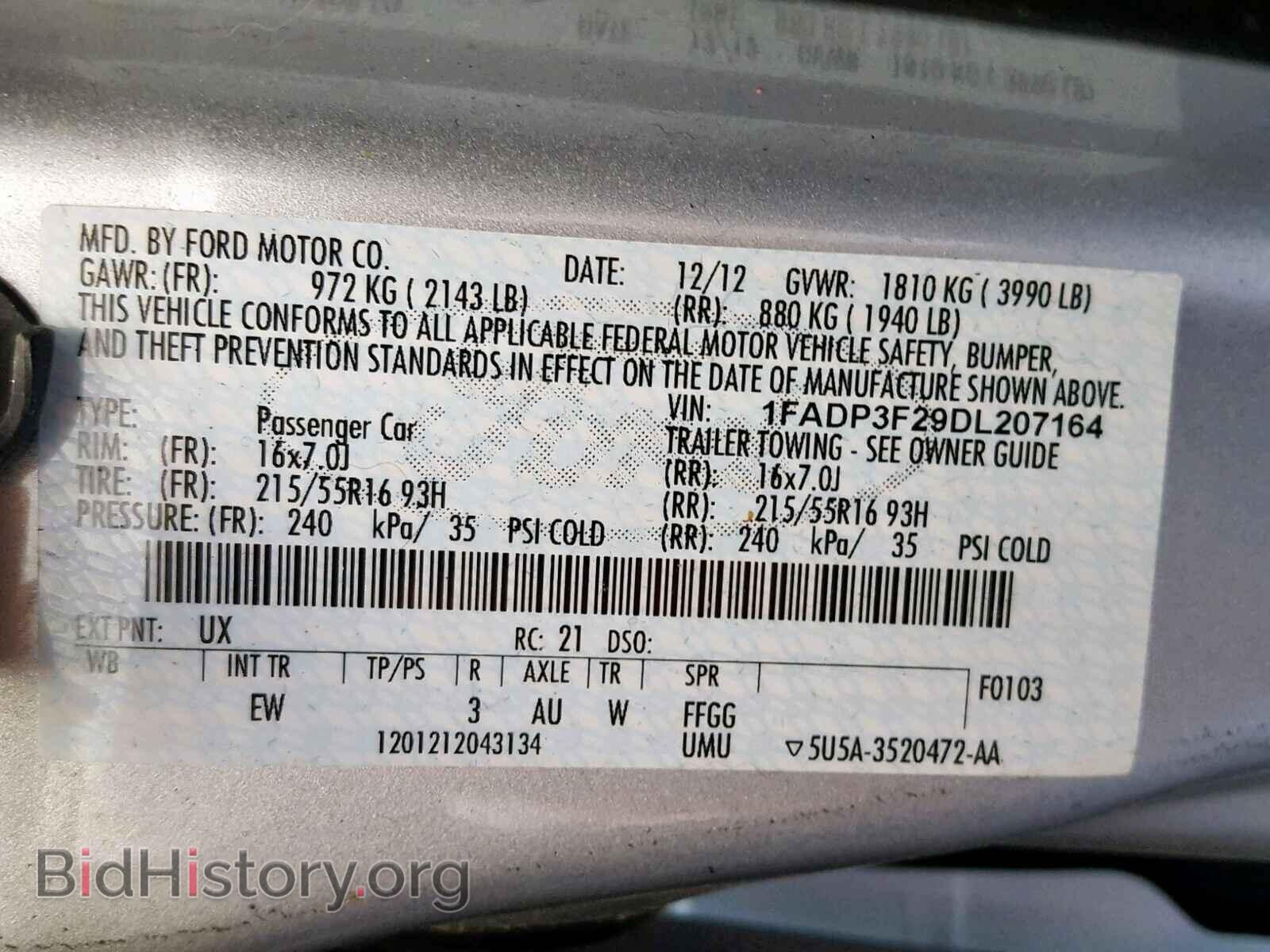 2013 FORD FOCUS SE - VIN: 1FADP3F29DL207164 - Фото 10