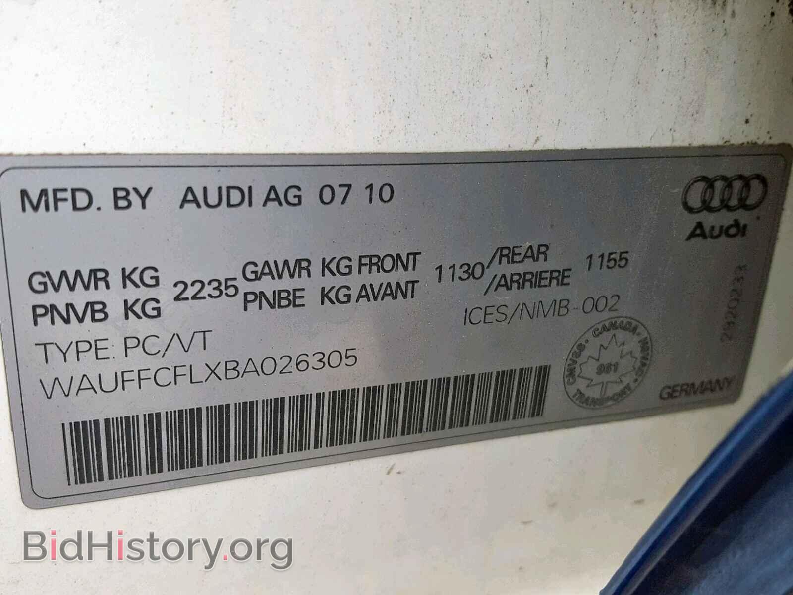 2011 AUDI A4 - VIN: WAUFFCFLXBA026305 - Фото 10