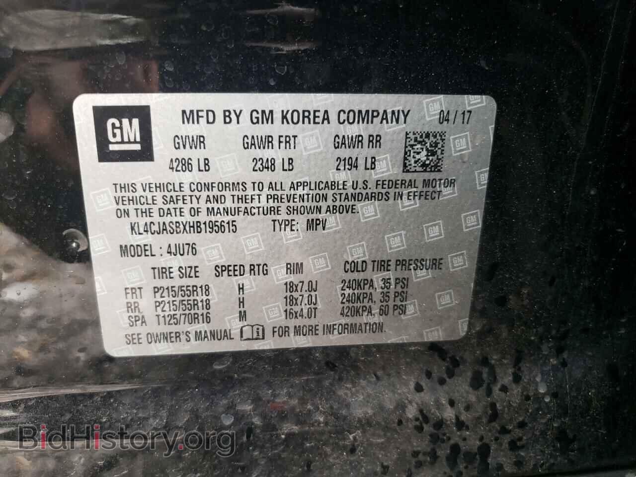 2017 BUICK ENCORE - VIN: KL4CJASBXHB195615 - Фото 10